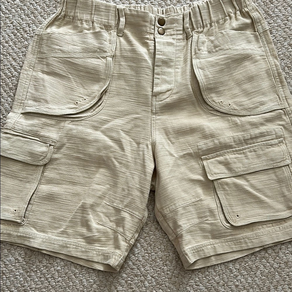 Free People Cream Cargo Shorts